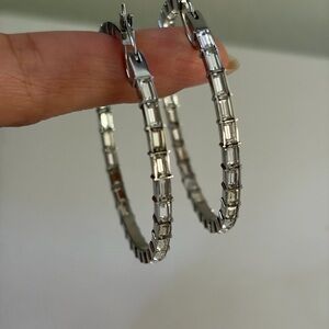 Elegant Henri Bendel Silver Hoop Earrings